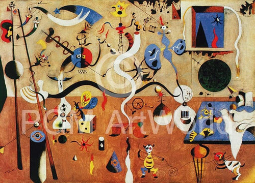 Joan Miro  Il carnevale d'Arlecchino Kunstdruk 80x60cm | Yourdecoration.nl