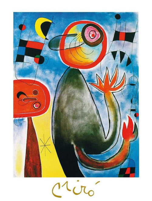 Joan Miro  Les echelles en roue Kunstdruk 60x80cm | Yourdecoration.nl