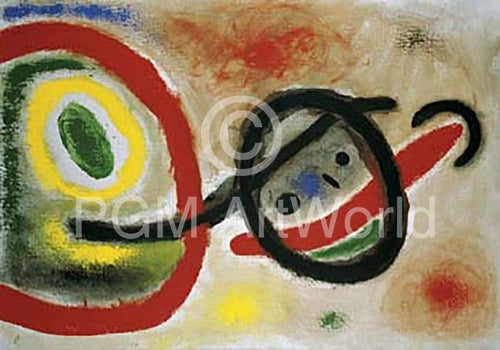 Joan Miro  Femme III Kunstdruk 80x60cm | Yourdecoration.nl