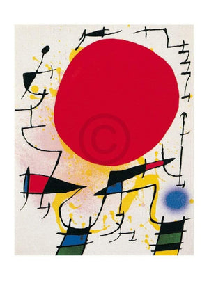 Joan Miro  Le soleil rouge Kunstdruk 40x50cm | Yourdecoration.nl