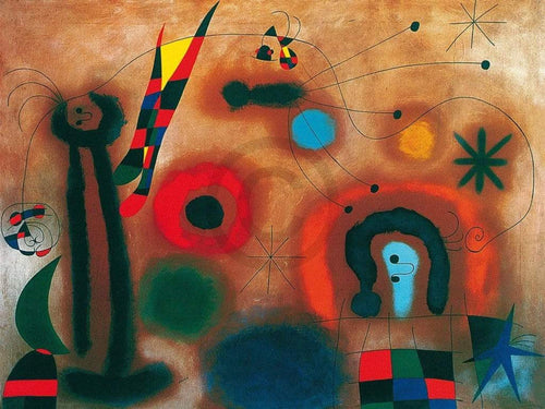 Joan Miro  Libelle mit roten FlÃ¼geln Kunstdruk 80x60cm | Yourdecoration.nl