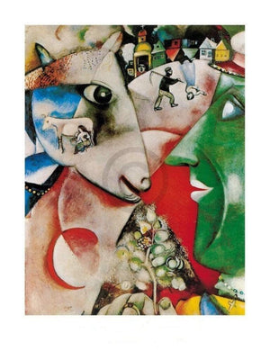 pgm mch 268 marc chagall i and the village 1911 kunstdruk 60x80cm | Yourdecoration.nl