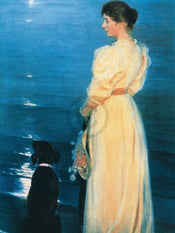 Peter Severin KrÃ¸yer  Summer evening at Skagen Kunstdruk 60x80cm | Yourdecoration.nl