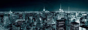 Shutterstock  Manhatten Skyline at Night Kunstdruk 95x33cm | Yourdecoration.nl