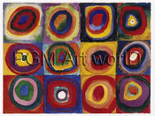 Wassily Kandinsky  Farbstudie Quadrate Kunstdruk 120x90cm | Yourdecoration.nl