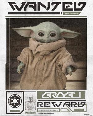 pyramid mpp50817 star wars the mandalorian grogu wanted poster 40x50cm | Yourdecoration.nl