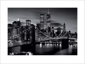 Pyramid Brooklyn Bridge Black and White Kunstdruk 60x80cm | Yourdecoration.nl