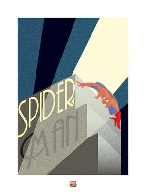 Pyramid Marvel Deco SpiderMan Building Kunstdruk 60x80cm | Yourdecoration.nl