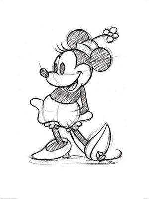 Pyramid Minnie Mouse Sketched Single Kunstdruk 60x80cm | Yourdecoration.nl