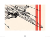 Pyramid Star Wars Episode VII XWing Pencil Art Kunstdruk 60x80cm | Yourdecoration.nl