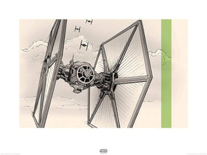 Pyramid Star Wars Episode VII TIE Fighter Pencil Art Kunstdruk 60x80cm | Yourdecoration.nl