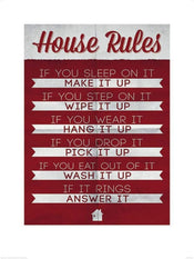 Pyramid House Rules Kunstdruk 60x80cm | Yourdecoration.nl