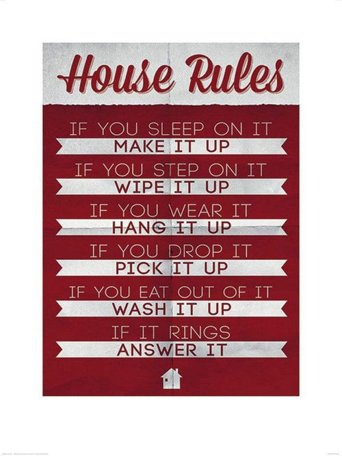 Pyramid House Rules Kunstdruk 60x80cm | Yourdecoration.nl