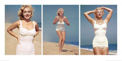 Pyramid Marilyn Monroe Beach Triptych Kunstdruk 50x100cm | Yourdecoration.nl