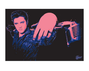 Pyramid Elvis Presley Microphone Kunstdruk 40x50cm | Yourdecoration.nl