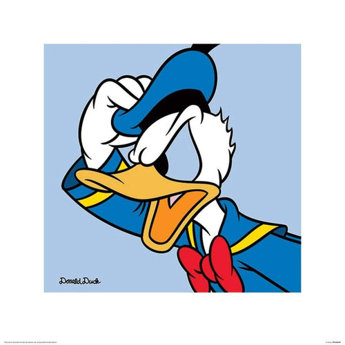 Pyramid Donald Duck Blue Kunstdruk 40x40cm | Yourdecoration.nl