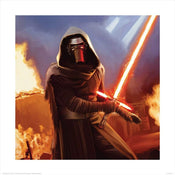 Pyramid Star Wars Episode VII Kylo Ren Fire Kunstdruk 40x40cm | Yourdecoration.nl