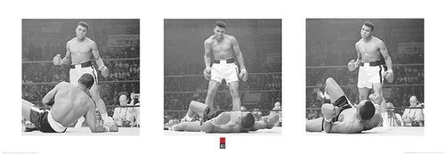 Pyramid Muhammad Ali Liston Triptych Kunstdruk 33x95cm | Yourdecoration.nl