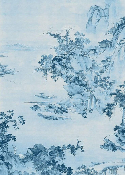 Komar Blue China Vlies Fotobehang 200x280cm 2 banen | Yourdecoration.nl