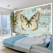 Fotobehang - Postcard with Butterfly - Vliesbehang