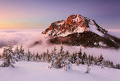 Wizard+Genius Snowy Mountain Peak Vlies Fotobehang 384x260cm 8 banen | Yourdecoration.nl