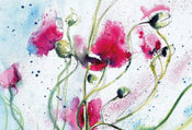 Wizard+Genius Poppies Watercolour Vlies Fotobehang 384x260cm 8 banen | Yourdecoration.nl