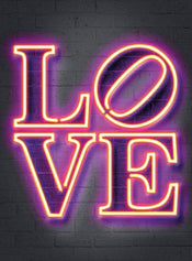 Wizard+Genius Neon Tube Love Vlies Fotobehang 192x260cm 4 banen | Yourdecoration.nl