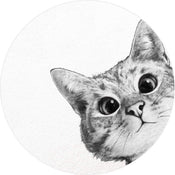 Wizard+Genius Sneaky Cat Vlies Fotobehang 140x140cm rond | Yourdecoration.nl