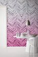 Komar Herringbone Pink Vlies Fotobehang 400x250cm 4 banen Sfeer | Yourdecoration.nl