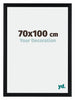 Tucson Aluminium Fotolijst 70x100cm Zwart Geborsteld Voorzijde Maat | Yourdecoration.nl