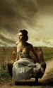 Dimex Girl on Armchair Fotobehang 150x250cm 2 banen | Yourdecoration.nl