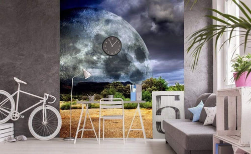 Dimex Moon Fotobehang 225x250cm 3 banen Sfeer | Yourdecoration.nl