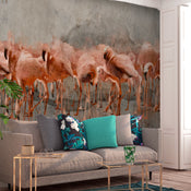 Fotobehang - Flamingo Lake - Vliesbehang