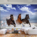 Fotobehang - Horses in the Snow - Vliesbehang