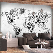 Fotobehang - Retro Continents Grey - Vliesbehang