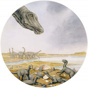 Komar Young Titanosaurs Zelfklevend Fotobehang 125x125cm Rond | Yourdecoration.nl