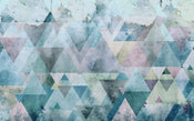 Komar Triangles Blue Vlies Fotobehang 400x250cm 4 banen | Yourdecoration.nl